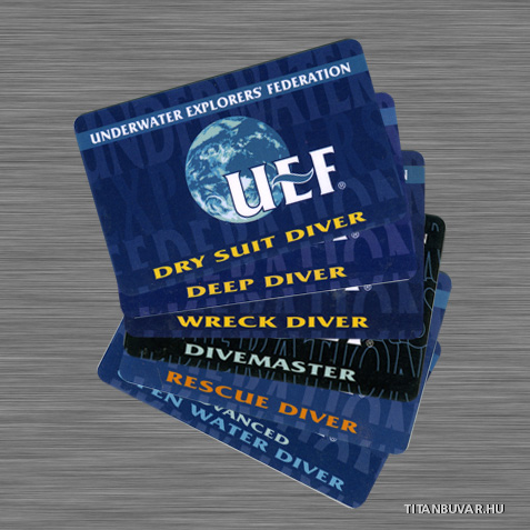 búvár igazolvány, UEF kártyák